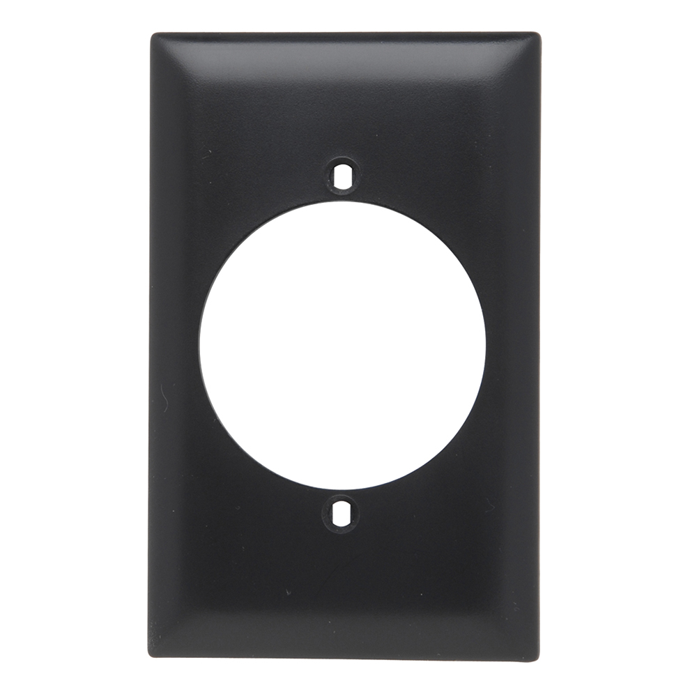 TP724BK TradeMaster 1-Gang Nylon Wall Plate, 2156-in Power Outlet Receptacle Opening, 2 Mtg Holes, Black