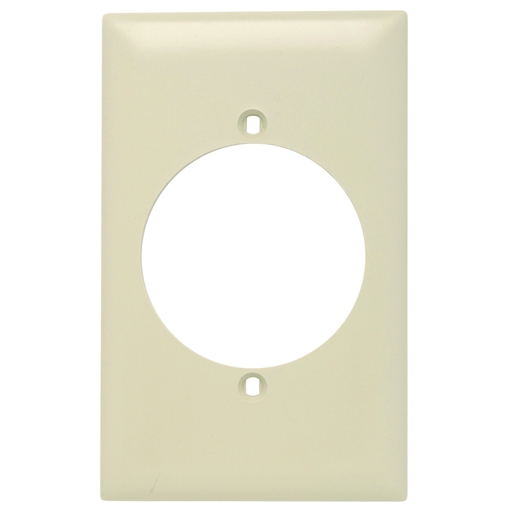 TP724I TradeMaster 1-Gang Nylon Wall Plate, 2156-in Power Outlet Receptacle Opening, 2 Mtg Holes, Ivory