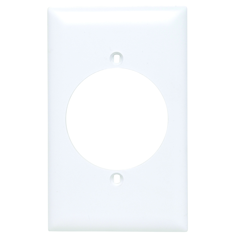 TP724W TradeMaster 1-Gang Nylon Wall Plate, 2156-in Power Outlet Receptacle Opening, 2 Mtg Holes, White