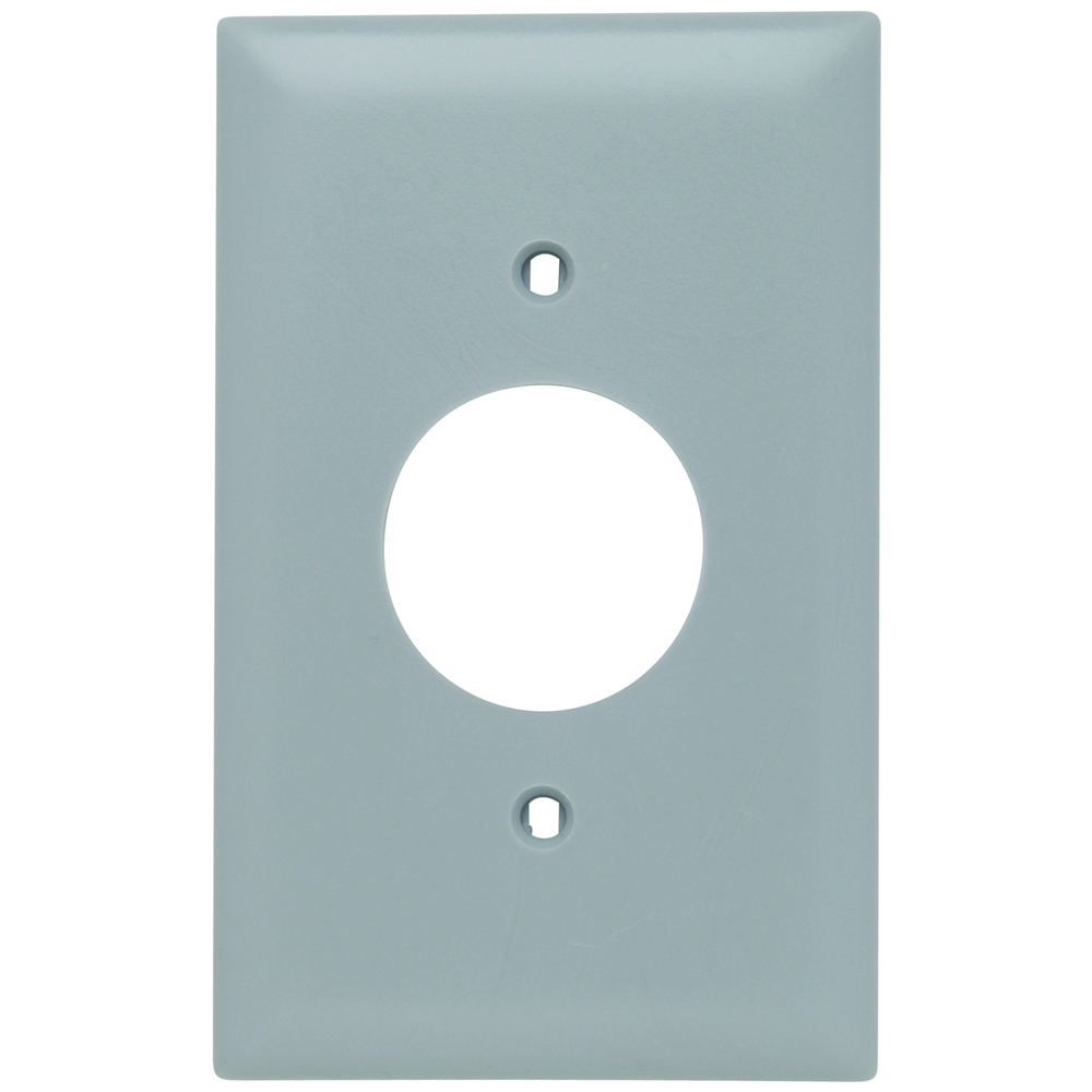 TP7GRY TradeMaster 1-Gang Nylon Wall Plate, Single Receptacle Opening, Gray