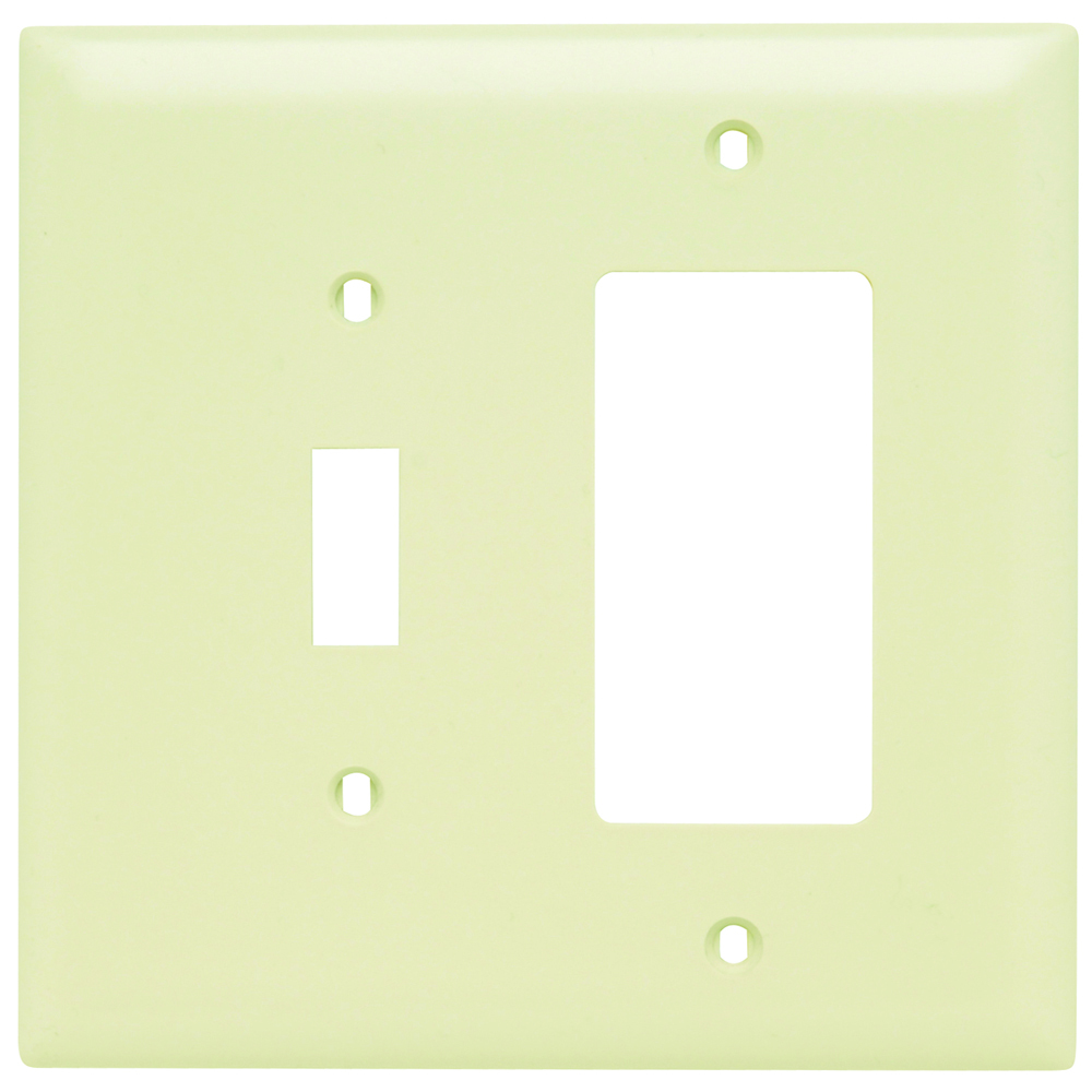 TPJ126I Combination Openings, 1 Toggle Switch and 1 Decorator, Two Gang, Ivory