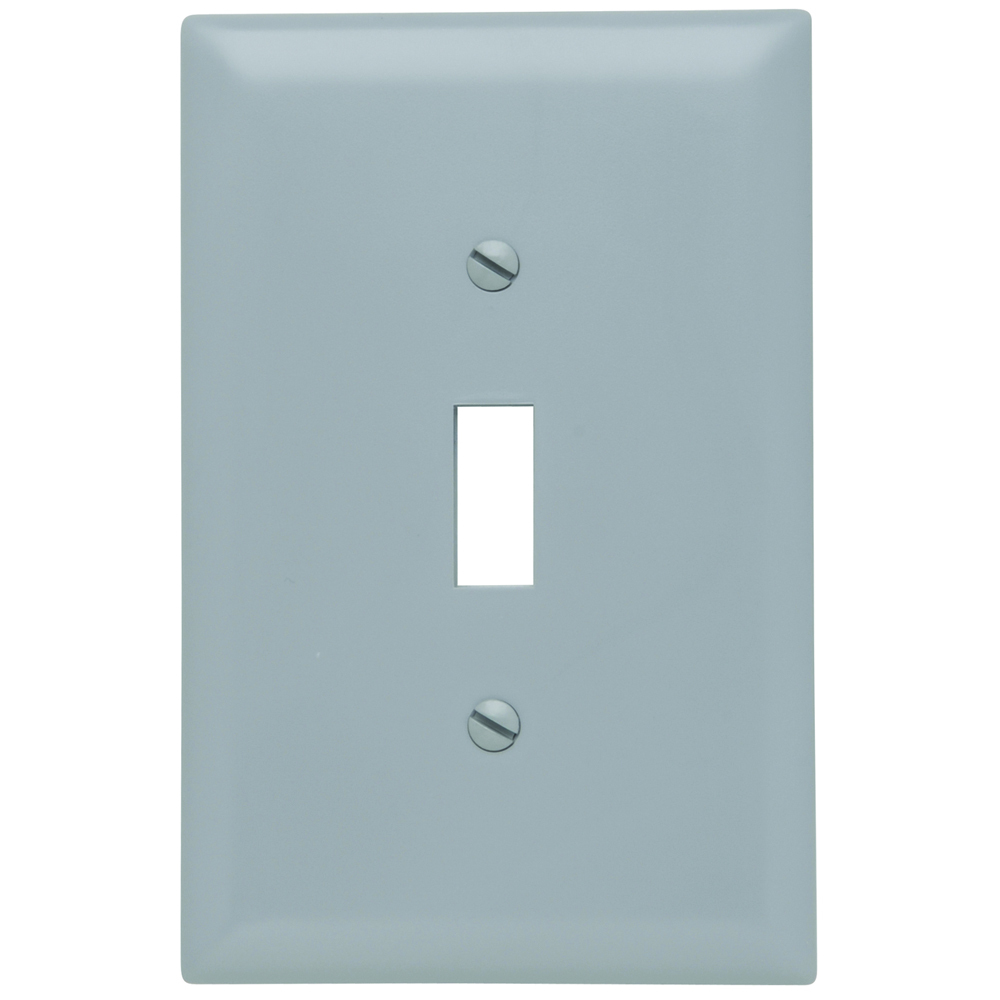 TPJ1GRY TradeMaster Jumbo 1-Gang Nylon Wall Plate, 1 Toggle Switch Opening, Gray