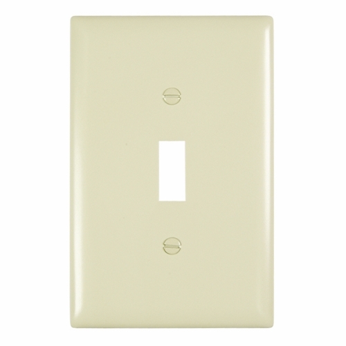 TPJ1I TradeMaster Jumbo 1-Gang Nylon Wall Plate, 1 Toggle Switch Opening, Ivory