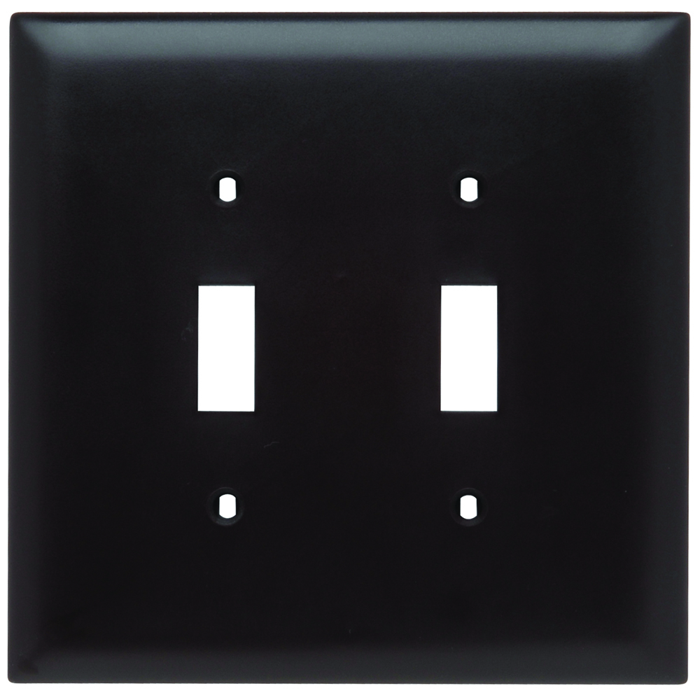 TPJ2 TradeMaster Jumbo 2-Gang Nylon Wall Plate, 2 Toggle Switch Openings, Brown