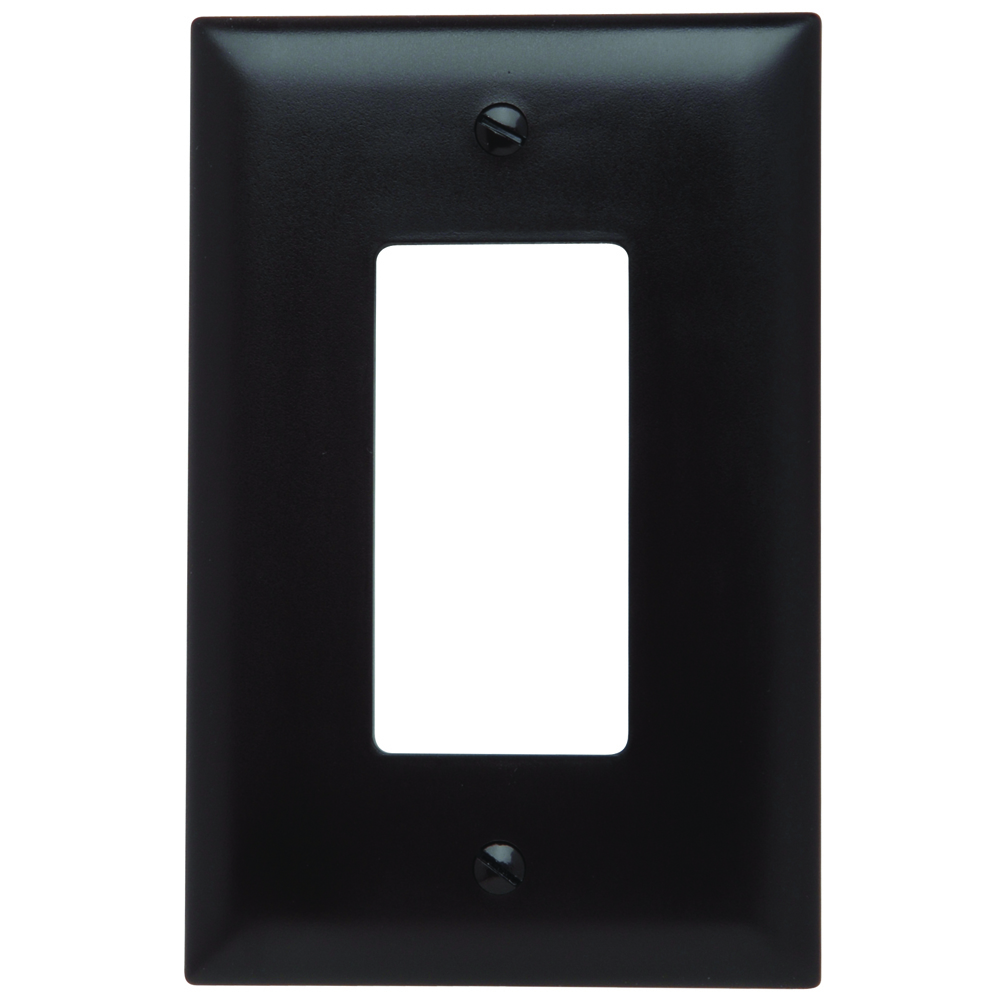 TPJ26 TradeMaster Junior Jumbo Standard Wall Plate, 1 Gangs, 3-5/16 in W x 5 in H, Nylon/Thermoplastic, Brown