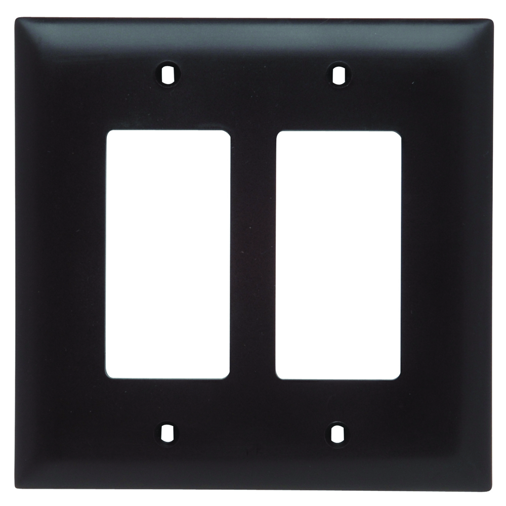 TPJ262 TradeMaster Junior Jumbo Standard Wall Plate, 2 Gangs, 5-1/8 in W x 5 in H, Nylon/Thermoplastic, Brown