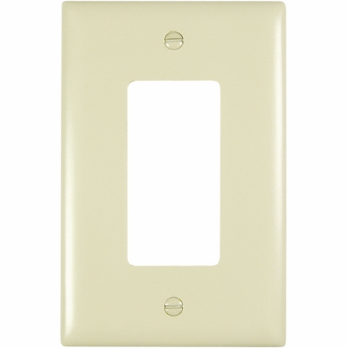 TPJ26I TradeMaster Junior Jumbo Standard Wall Plate, 1 Gangs, 3-5/16 in W x 4.9 in H, Nylon/Thermoplastic, Ivory
