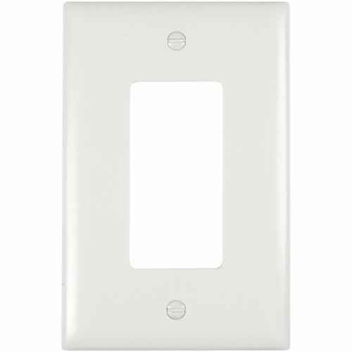 TPJ26W TradeMaster Junior Jumbo Standard Wall Plate, 1 Gangs, 3-5/16 in W x 4.9 in H, Nylon/Thermoplastic, White
