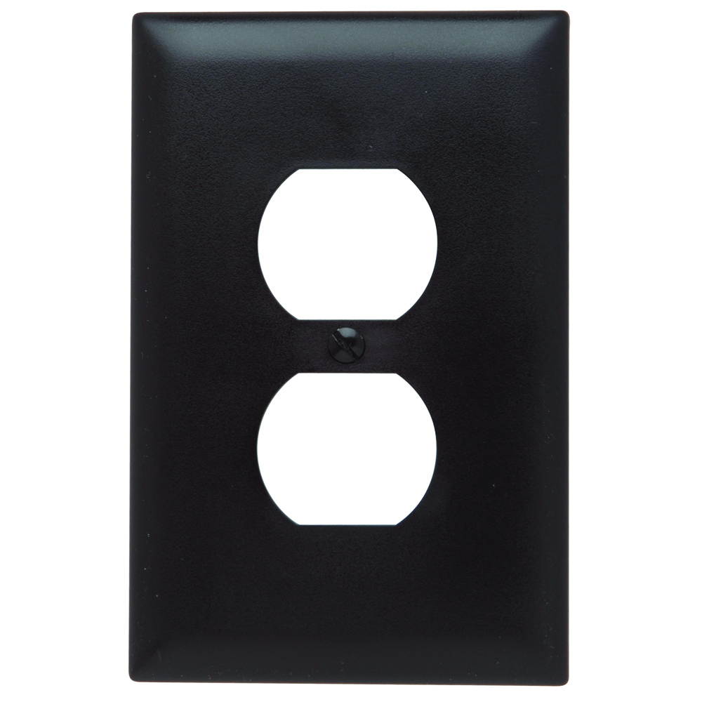 TPJ8 TradeMaster Jumbo 1-Gang Nylon Wall Plate, 1 Duplex Receptacle Opening, Brown
