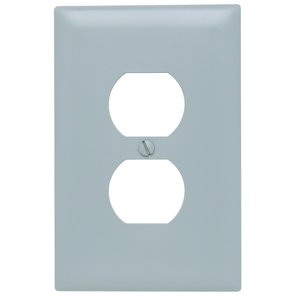 TPJ8GRY TradeMaster Jumbo 1-Gang Nylon Wall Plate, 1 Duplex Receptacle Opening, Gray