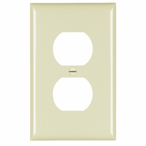 TPJ8I TradeMaster Jumbo 1-Gang Nylon Wall Plate, 1 Duplex Receptacle Opening, Ivory