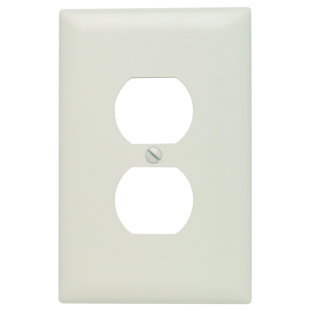 TPJ8LA TradeMaster Jumbo 1-Gang Nylon Wall Plate, 1 Duplex Receptacle Opening, Light Almond