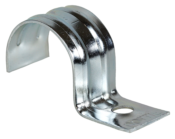 TW50 1-Hole Conduit Strap, 1/2 in, For Use With EMT Conduit, Steel, Zinc Plated