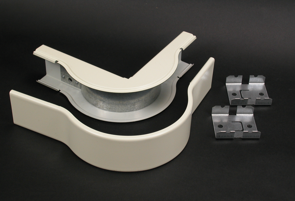 Radiused 90 Degree External Elbow; Steel, Ivory