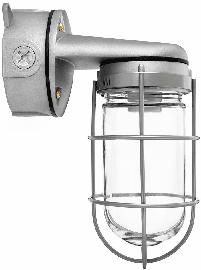 VXBR100G VX Series HID Outdoor Vaporproof Light Fixture,) A-19 Incandescent Lamp, 120/208/240/277 V AC, Natural Housing