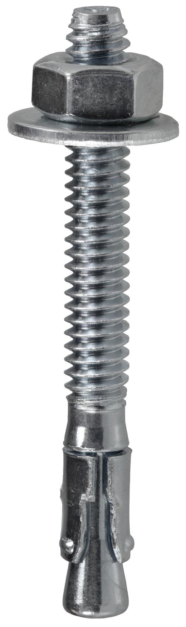 W14214 Fully Threaded Wedge Anchor, 1/4 in Dia, 2-1/4 in OAL, 1-1/4 in L Thread, Steel, Zinc Plated
