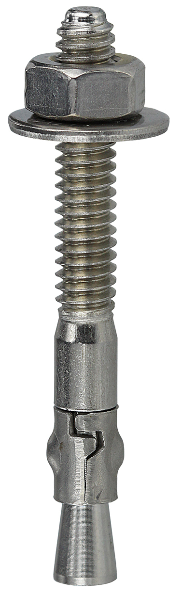 WS38214 Fully Threaded Wedge Anchor, 3/8 in Dia, 2-1/4 in OAL, 1-1/4 in L Thread, Stainless Steel