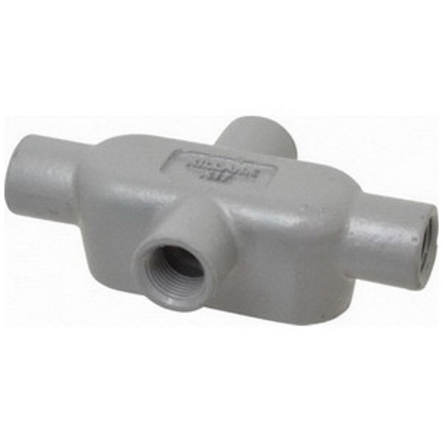 X27 Type X Conduit Outlet Body, 3/4 in Hub, Form 7, 10 cu-in, Grayloy Iron, Zinc Electroplated/Aluminum Enamel