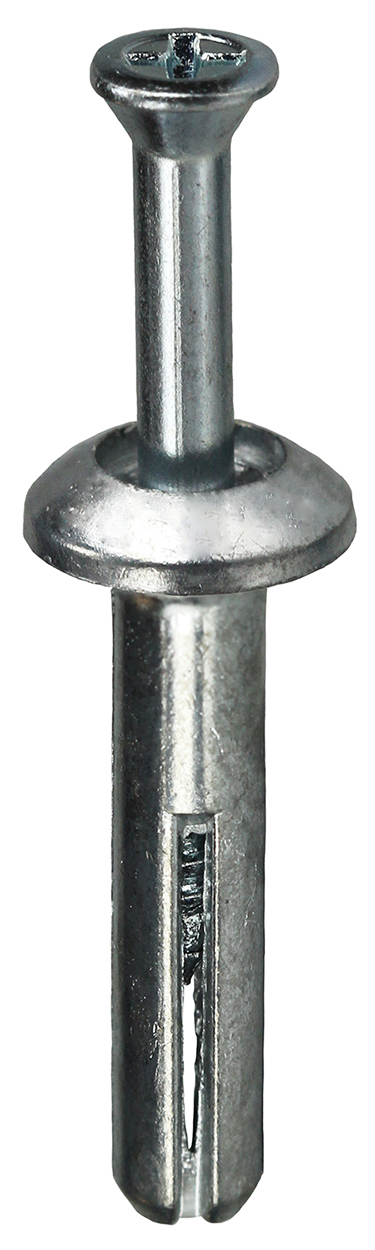 ZAS150 Zamac 4495 Hammer Drive Anchor With Removable Steel Pin, 1/4 in Dia, 1-1/2 in OAL, Zamak Alloy