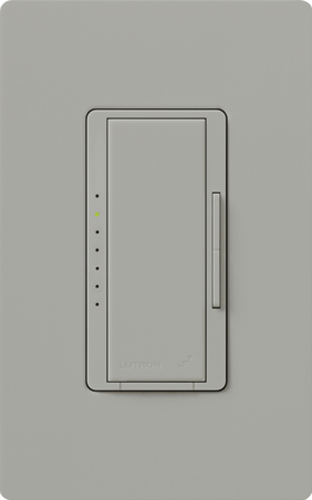 RRD-PRO-GR Maestro RF PRO LED+ Dimmer for RA2/RA3 Systems, Phase Selectable, LED/ ELV/ MLV, Neutral Optional, 120V, Gray