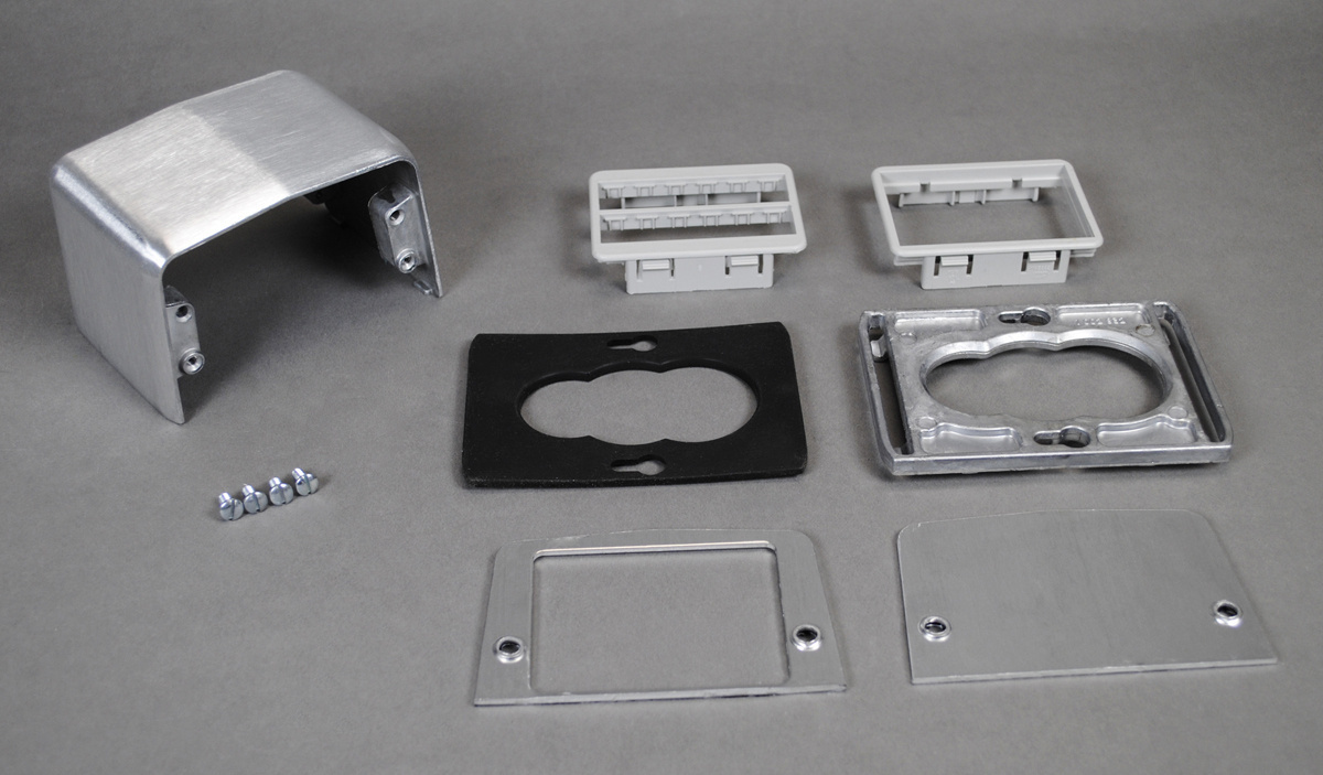 525RT 4-Piece Communication Service Fitting, For Use With Walkerduct Pro Series, Walkerduct Underfloor Duct, Flushduct and Walker 800 Series Floor Box, Die Cast Aluminum