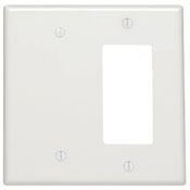 80608-T Decora Blank Midway Size Combination Wall Plate, 2 Gangs, 4.94 in W x 4.875 in H, Thermoset, Light Almond
