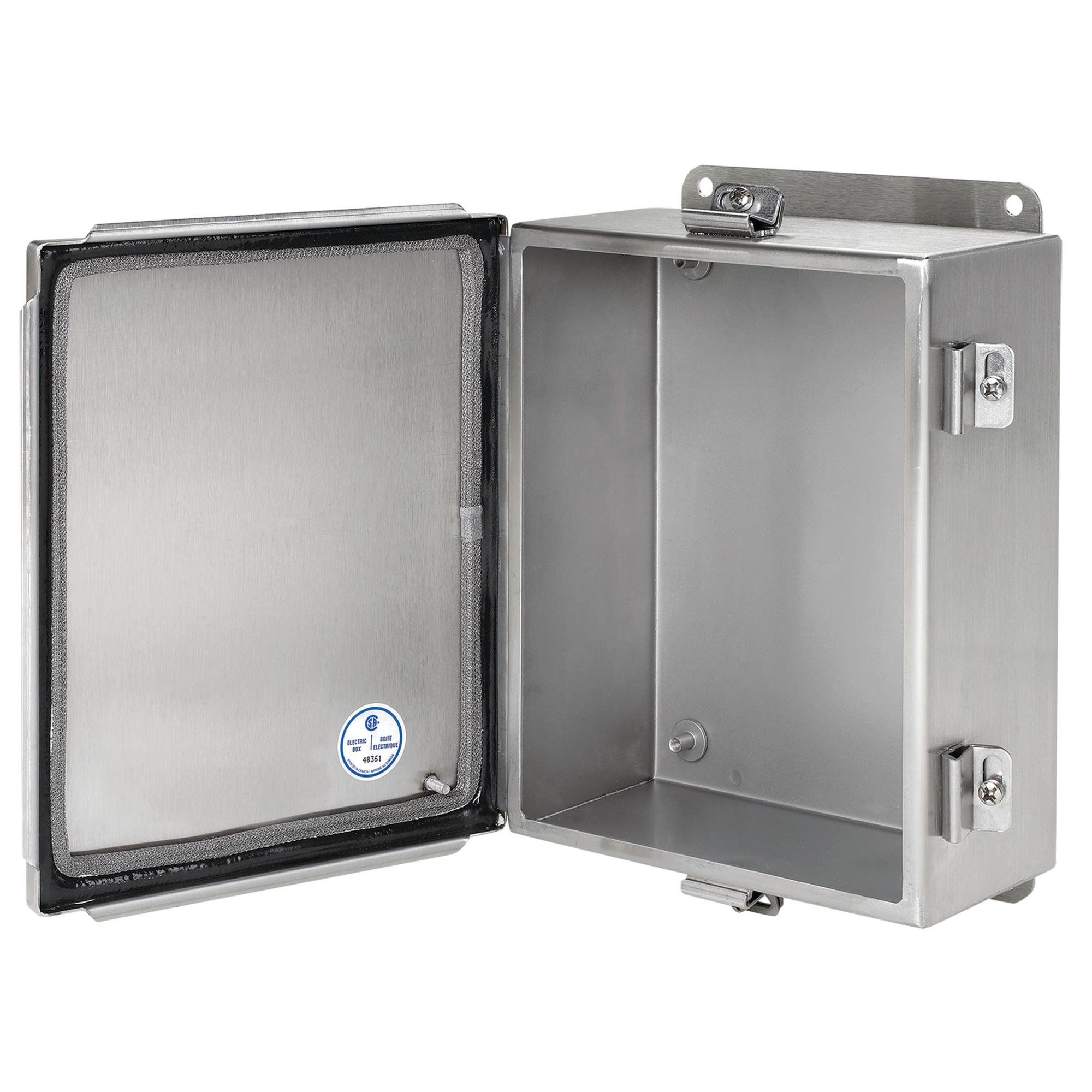 A12106CHEMCSS Type EMC Junction Box, 12 in H x 10 in W x 6 in D, Continuous Hinged/Screw Clamp Cover, NEMA 4X/IP66 NEMA Rating, 304 Stainless Steel