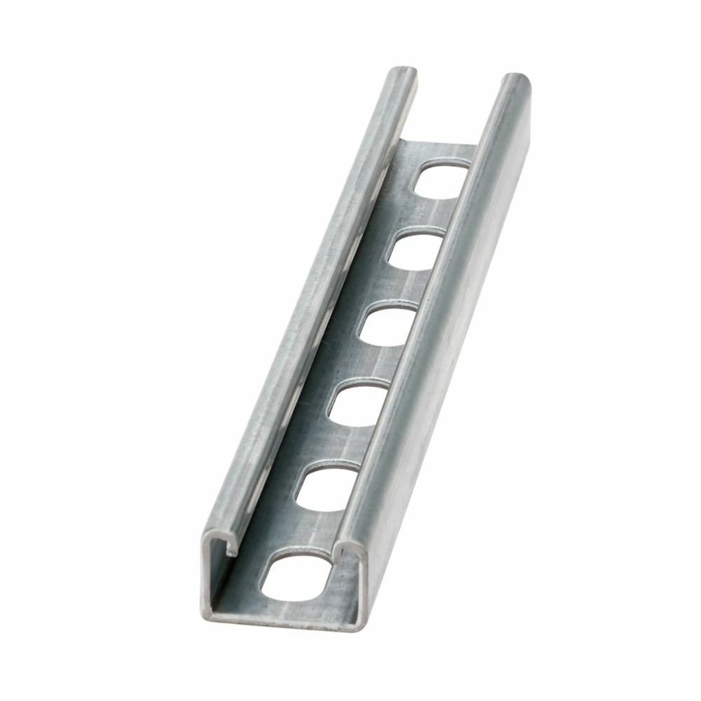 B42SH-120HDG Slotted Single Metal Framing Channel, 10 ft L 1-5/8 in W 1 in D 12 ga THK, ASTM A123 Cold Formed Low Carbon Steel, Hot-Dipped Galvanized, Domestic