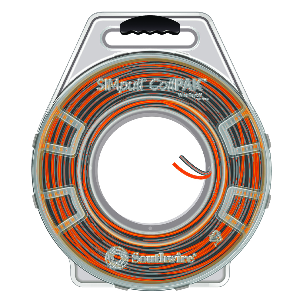 58614701 SIMpull Type THHN Parallel Building Wire, 600 V AC, (2) 12 AWG Solid Copper Conductor, 1000 ft L, Gray/Orange