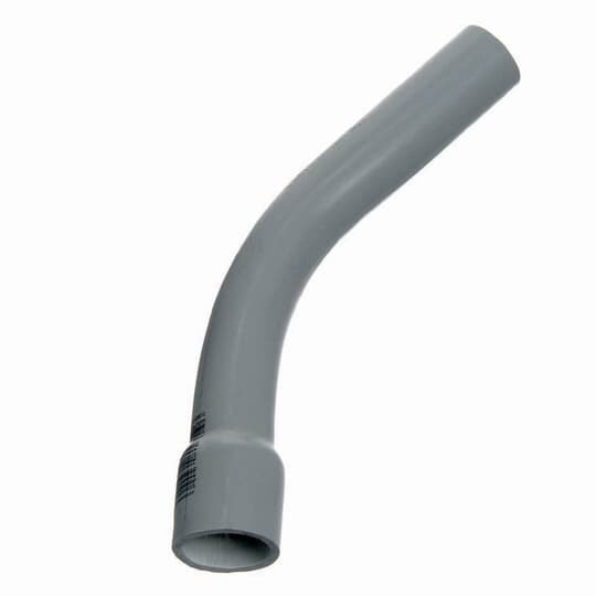 UA7ANB Carlon SCH 40 Bell End Standard Radius Conduit Elbow, 4 in Trade, 45 deg, PVC