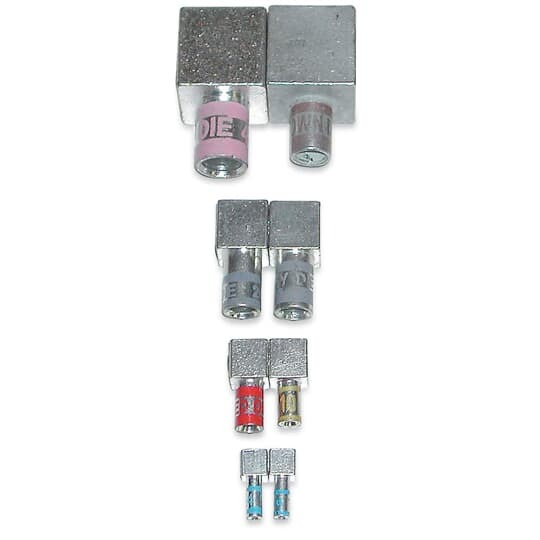 MD8M-1 Color-Keyed 1-Load Male Motor Lead Pigtail Disconnect, 8 AWG Beryllium Copper Conductor, Die Code: 21, 1/4 in Stud, Copper