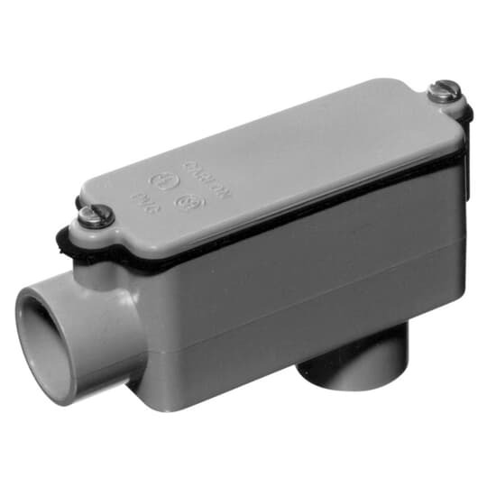 E986H Carlon Type LB Non-Metallic Conduit Body, 1-1/2 in Hub, 32 cu-in Capacity, PVC
