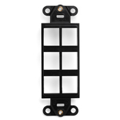 41646-E Decora QuickPort Multimedia Insert, 6 Ports, Fastened Mount, Black