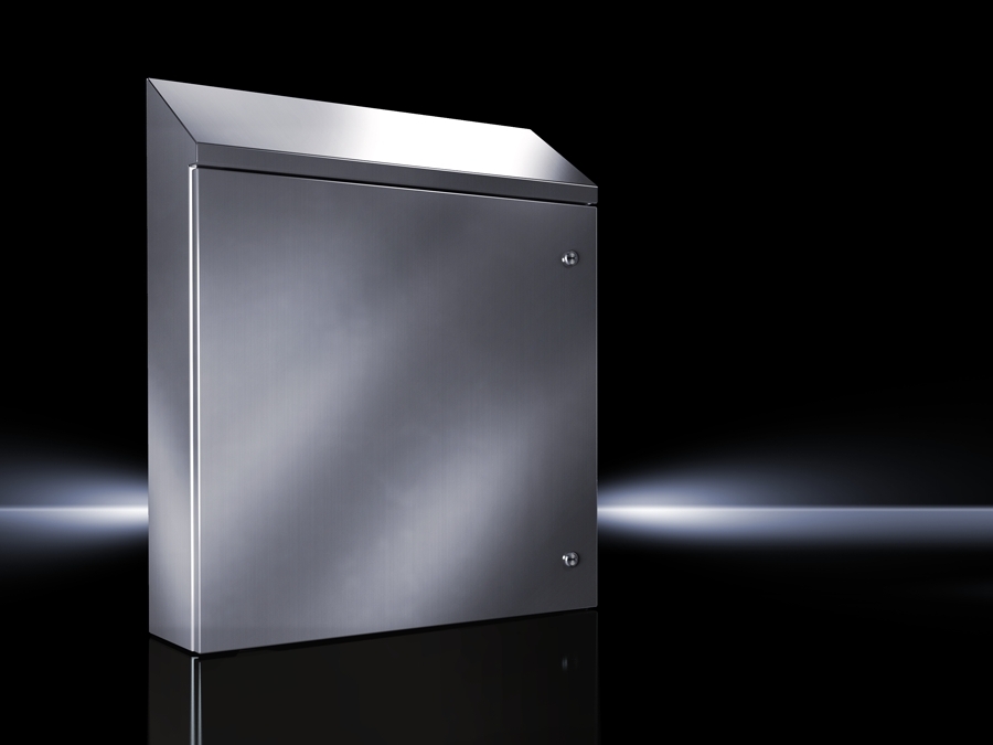 8018699 WM Series Compact Non-Disconnect Enclosure With Roof Slope, 24 in W x 8.3 in D x 23 in H, NEMA 1/12/3R/4X/IP66 NEMA Rating, 304 Stainless Steel
