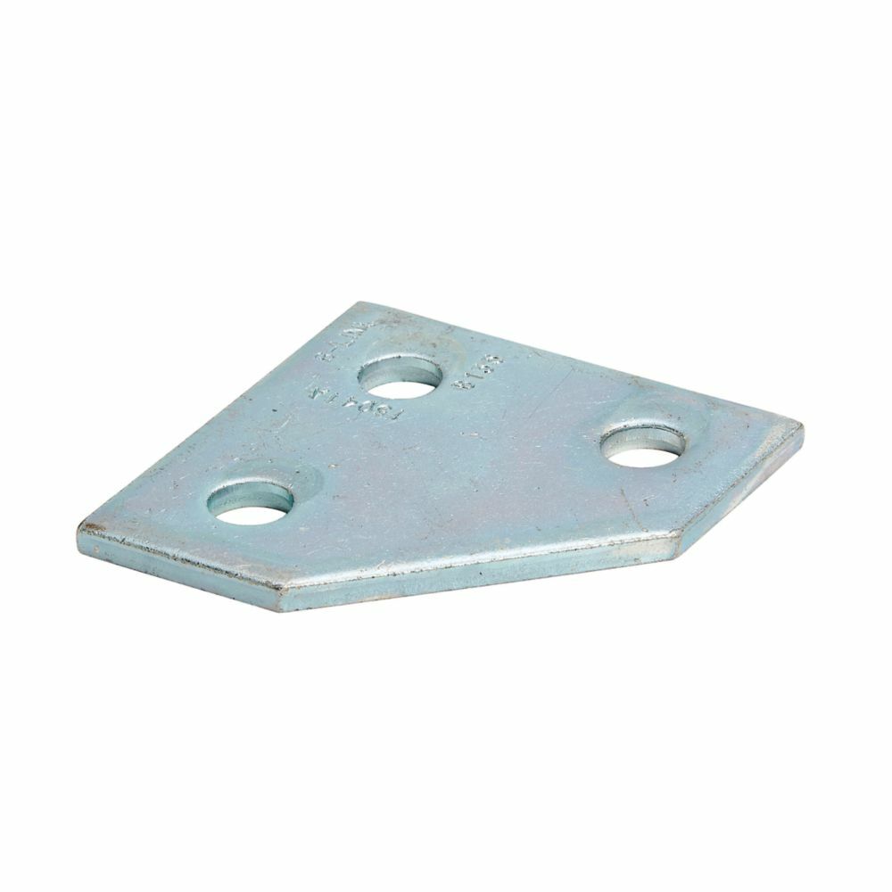 B135HDG Flat Pre-Assembled Corner Gusset Plate, 3 Holes, 3-1/2 in L x 3-1/2 in W x 1/4 in THK, Hot Rolled Steel