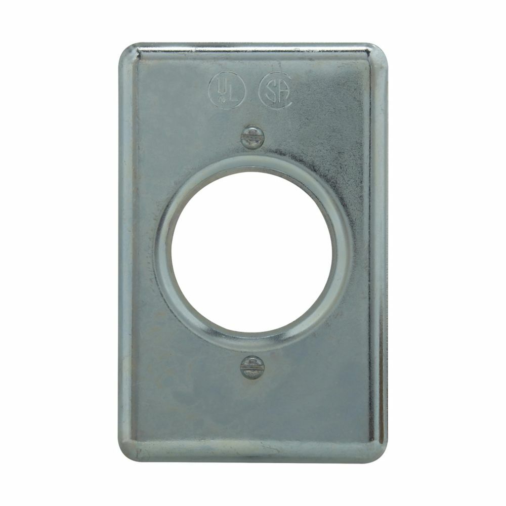 DS35 DS Series Flat Style RS Receptacle Cover, 4-1/4 in L x 2.65 in W x 0.45 in D, Sheet Steel
