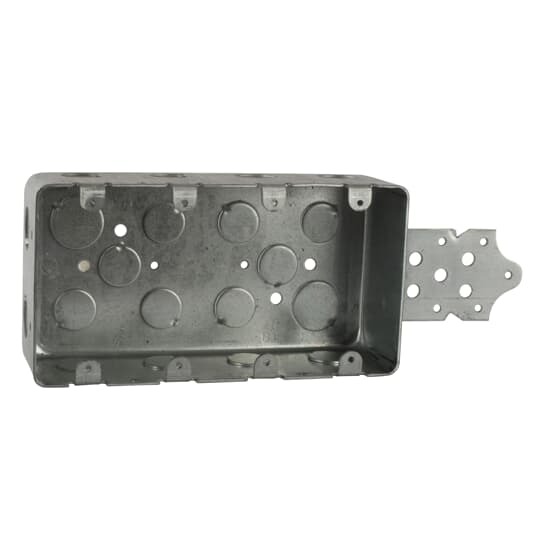 4G4D-B-1/2 Steel City Drawn Style Device Box, Steel, 58 cu-in Capacity, 4 Gangs, 3 Outlets, 6 Knockouts, 7-5/8 in L x 4 in W x 2-1/8 in H