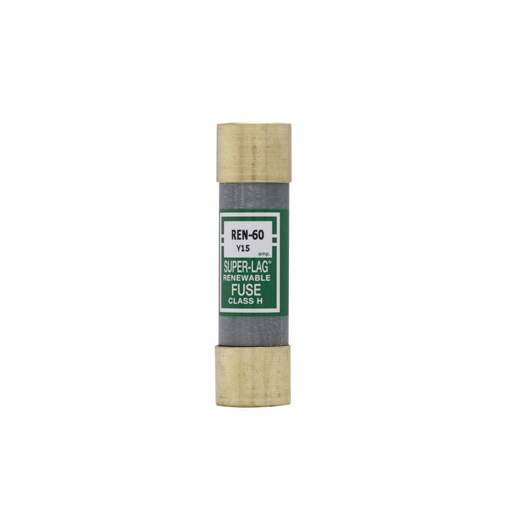 REN-60 Super-Lag Non-Current Limiting Non-Indicating Non-Time Delay Non-Rejection Renewable Fuse, 60 A, 250 V AC, 10 kAIC Interrupt, Class: H, Cylindrical Body