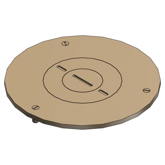 P-90-1/2-2 Steel City Cover Plate, 2-13/16 in Dia, Brass