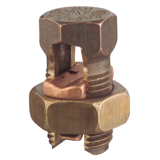 2H Blackburn Type H High Strength Split Bolt Connector, 6 to 2 AWG Solid Copper Conductor, 19/32 x 1-1/4 in Bolt, Bronze Alloy