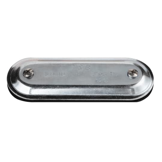 370S T&B Conduit Body Cover, 1 in Hub, For Use With Form 7 Conduit Body, Steel, Zinc Plated