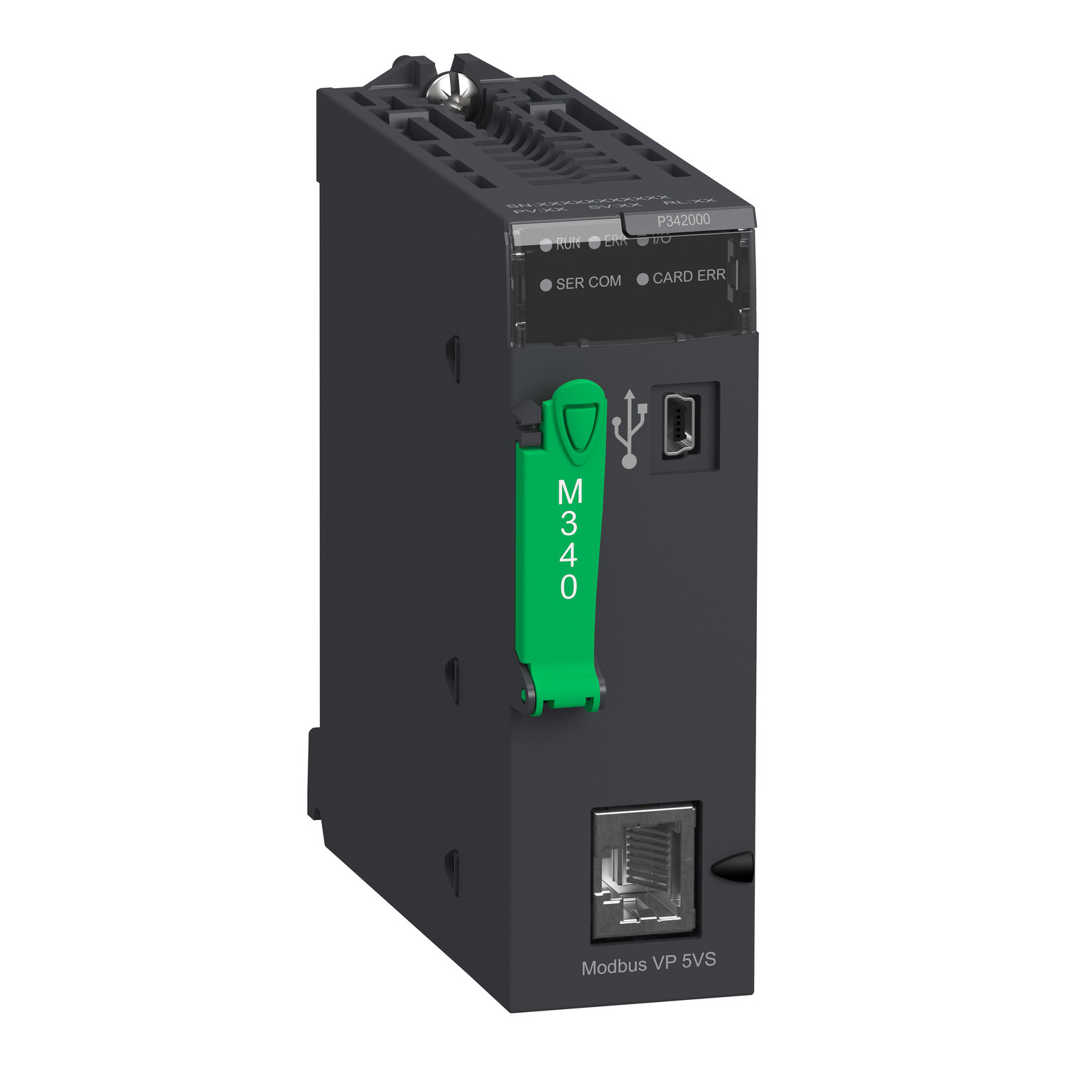 BMXP342000 Modicon Processor Module, 2048 kB Memory, 1024 I/O Capacity, 256 Multi-Rack/66 Single Rack Configuration Input/Output