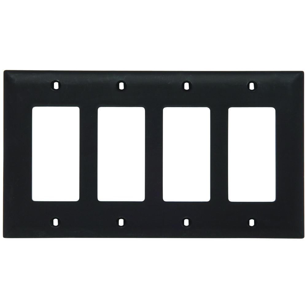 TP264 TradeMaster Standard Wall Plate, 4 Gangs, 8-3/8 in W x 5-1/2 in H, Nylon/Thermoplastic, Brown