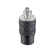24W34 1-Phase Grounding Watertight Cable Mount Locking Plug, 277 V AC, 15 A, 2 Poles, 3 Wires, Yellow