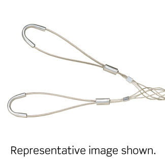 L9524 Closed Mesh Double U-Eye Single Weave Standard Duty Support Grip, 3360 lb Breaking Strength, 2 to 2.49 in Cable, Bronze, Tin Coated