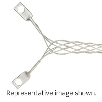 L8004 Closed Mesh Double Eye Portable Cable Duty Single Weave Strain Relief Grip, 0.7 to 0.85 in Cable, Steel, Galvanized