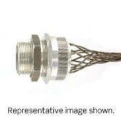 L7717 Straight Deluxe Cord Sealing Single/Double Weave Wire Mesh Strain Relief Grip, 1 in Trade, 5/8 to 3/4 in Cable Openings, Aluminum/Stainless Steel, Anodized