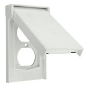 4978-GY Combination Weather-Resistant Wall Plate Cover with Self Closing Lid, 1 Gangs, Thermoplastic, Gray