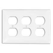 80730-I Standard Size Traditional Wall Plate, 3 Gangs, 6.38 in W x 4.5 in H, Thermoplastic, Ivory
