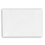 80735-I Standard Size Blank Wall Plate, 3 Gangs, 6.38 in W x 4.5 in H, Thermoplastic Nylon, Ivory